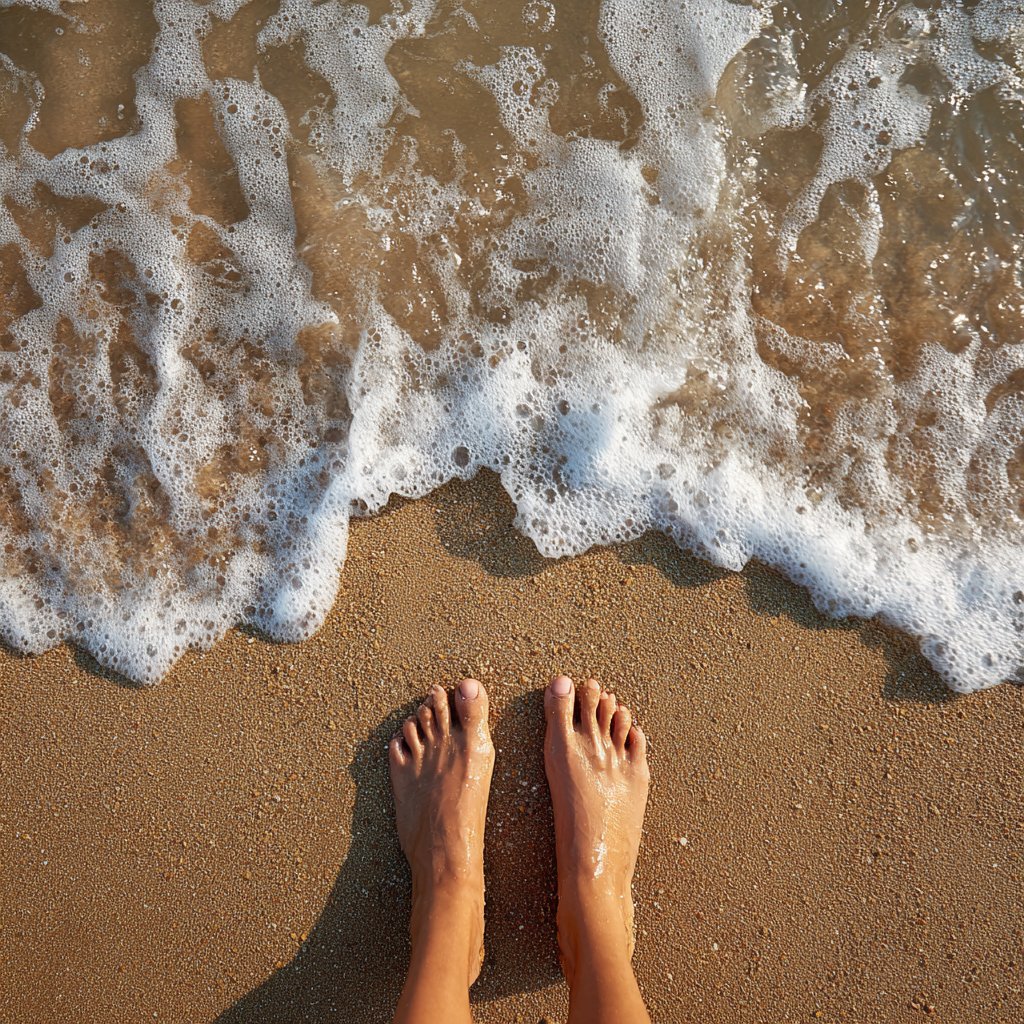 Bien-etre et détente, pieds dans le sable d'Arcachon