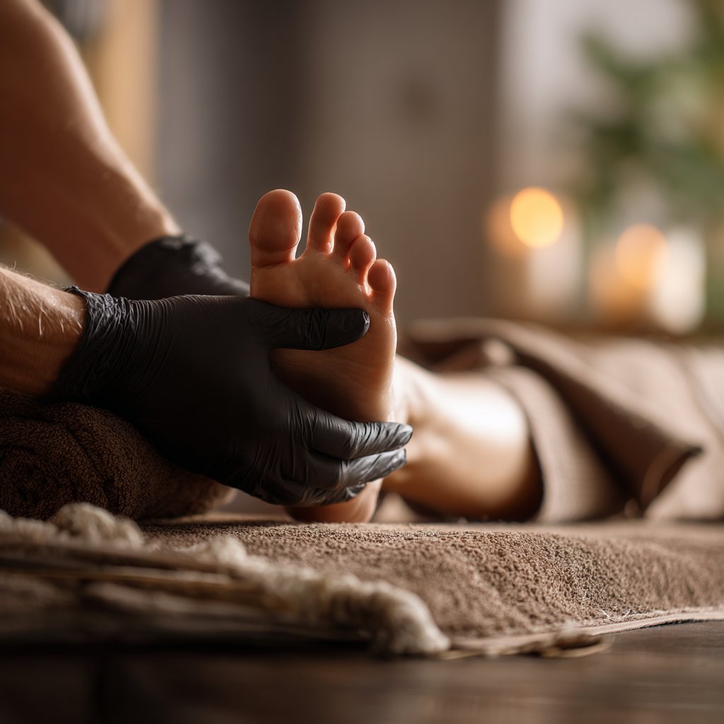 Séance de réflexologie plantaire au cabinet d'Arcachon